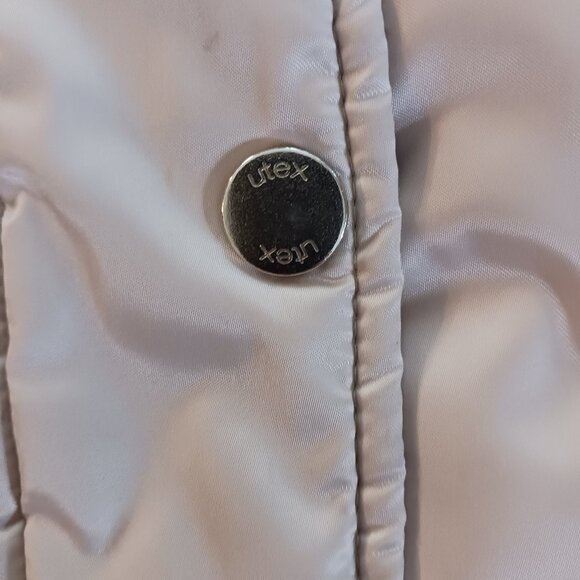 Utex Women's Winter Down Filled Coat Long Quilted Sm Removable Hood Zip Pockets - Picture 8 of 12